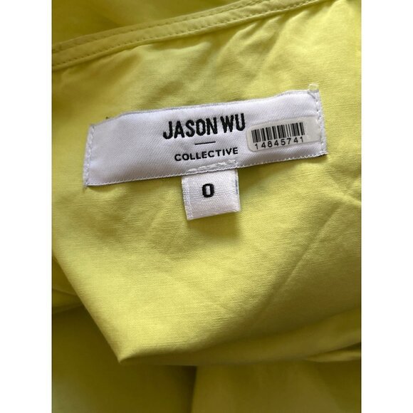 Jason Wu V-Neck Spaghetti-Strap Maxi Dress in Yellow 0 Womens A-line Cotton - Picture 11 of 16